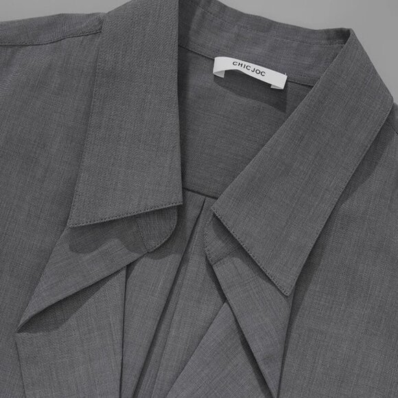 CHICJOC ultra-high-density thick SUPIMA cottondeep V-neck paper-cutting shirt 38 - Picture 8 of 9